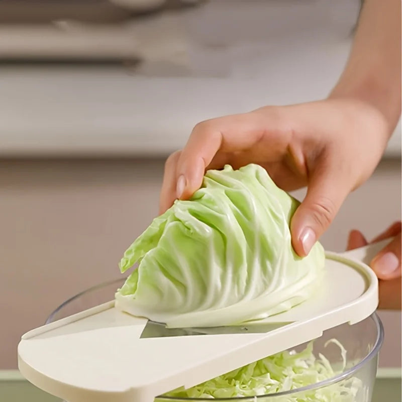Plastic Vegetable Slicer, Cabbage Shredder w/Stainless Steel Blade