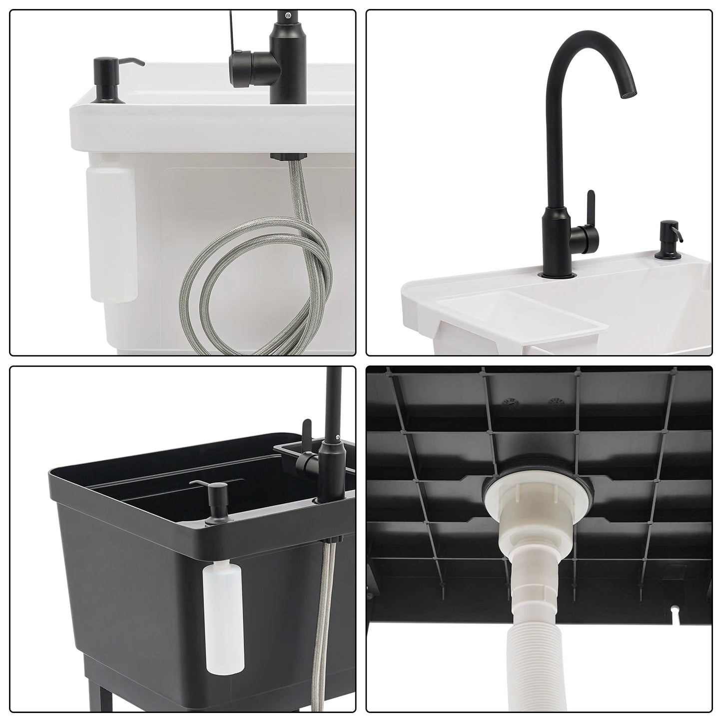 Freestanding Laundry, Utility Sink w/Soap Dispenser