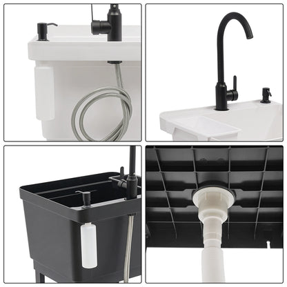 Freestanding Laundry, Utility Sink w/Soap Dispenser