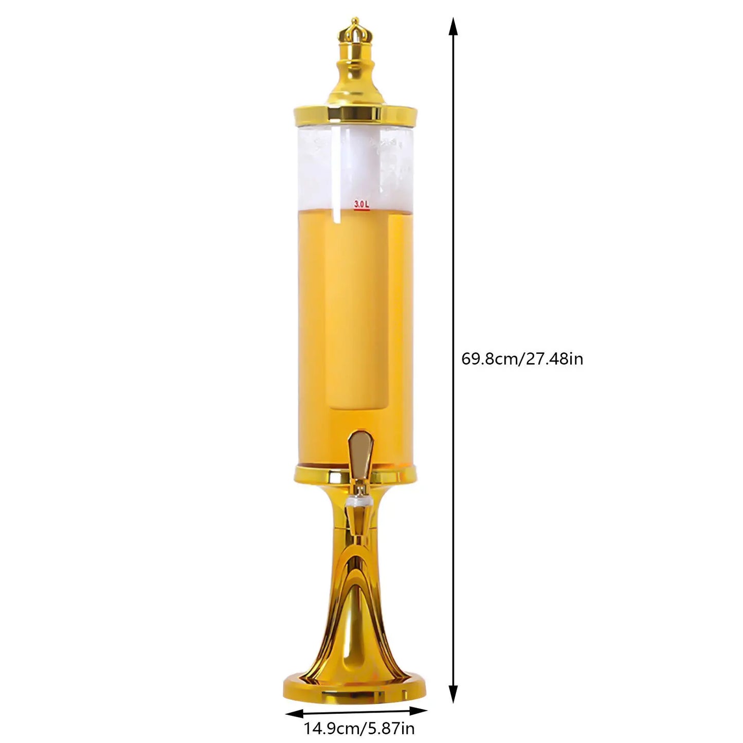 3L Beverage Tower Dispenser, LED Lights