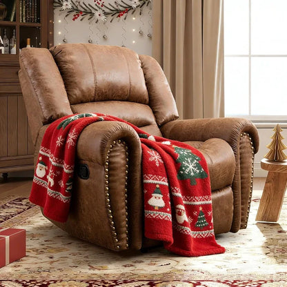Classic and Traditional Manual Recliner Chair, Leather