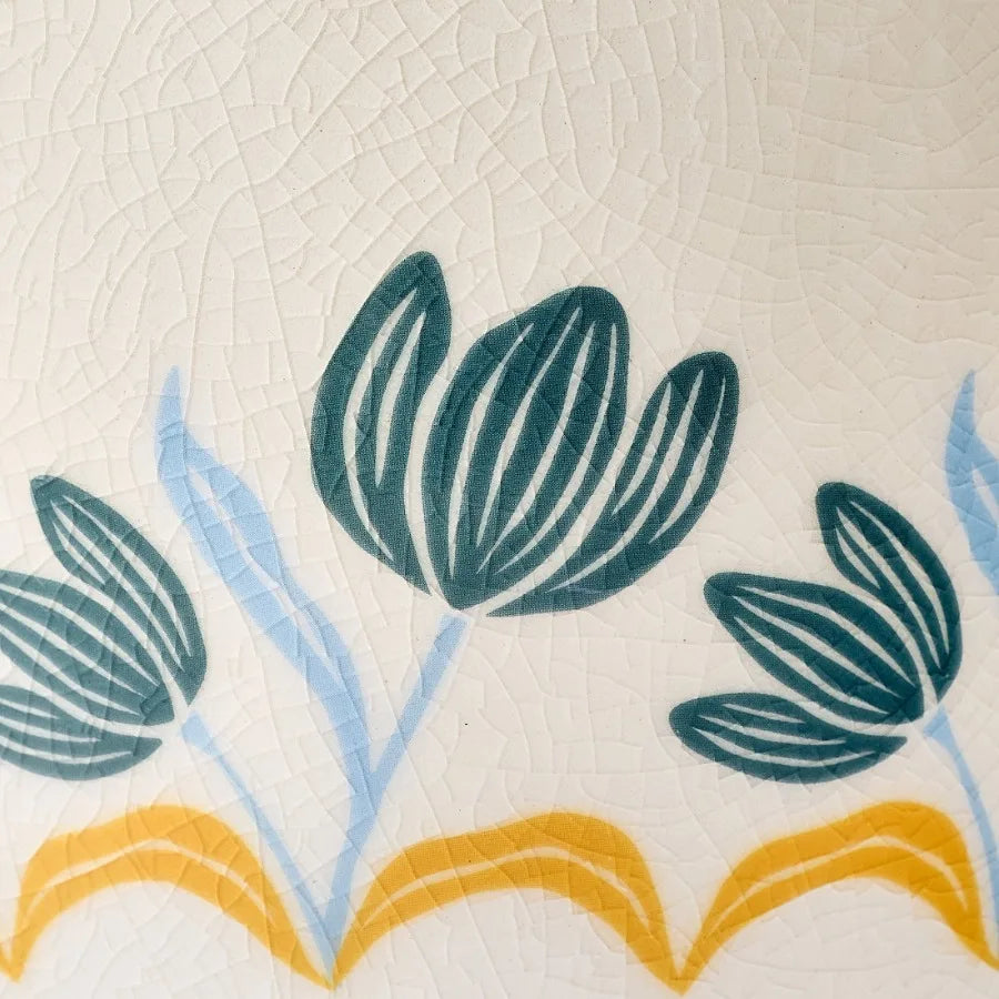 Napa 9" White Printed Ceramic Vase