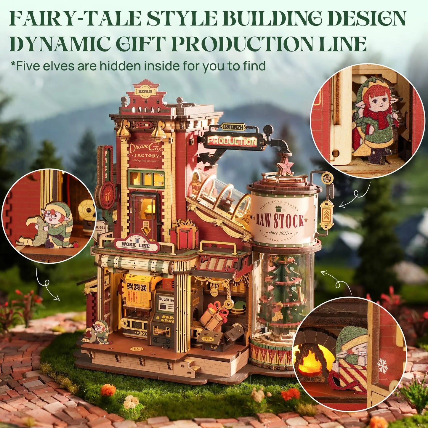 Robo-Time Dream Gift Factory, 3D Wooden Puzzle, Light and Music