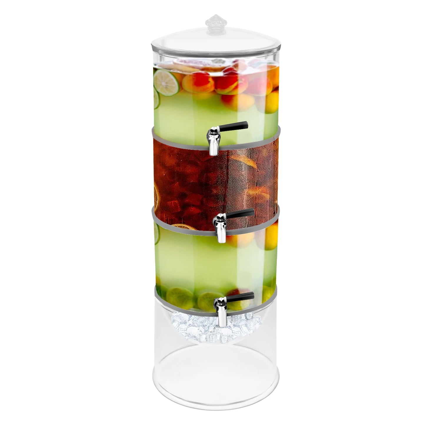 3 Tier Stackable Drink Dispenser w/Faucet, Acrylic Large Capacity