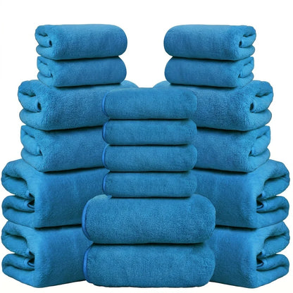 18-Piece Coral Fleece Bath Towel Set, 4 Bath Towels 4 Hand Towels 10 Washcloths,