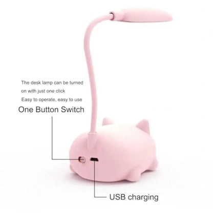 Cute Cat LED Reading Lamp, USB Rechargeable