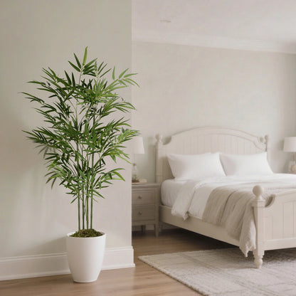 4/5/6ft Tall Artificial Bamboo Tree, Lifelike Leaves