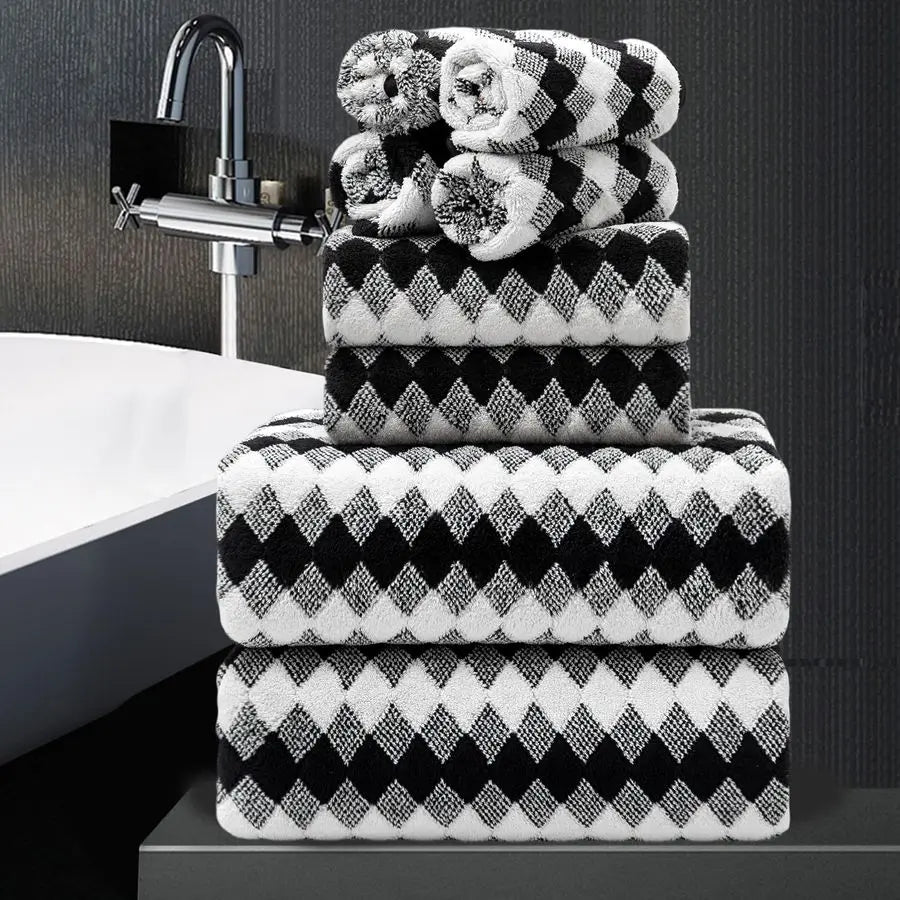 8pc Oversized Bathroom Towel Set, 2 Hand Towels, 4 Washcloths