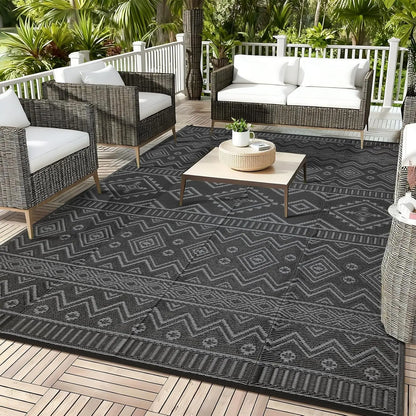 Waterproof Outdoor Rug Reversible Plastic Straw Mat