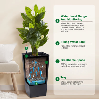2pcs Outdoor Indoor /Outdoor Planter, Drainage Holes Auto Watering,