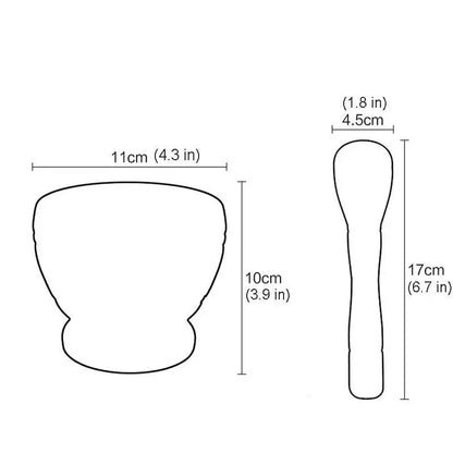 Pestle and Mortar Garlic Herb Spice Grinding Crusher