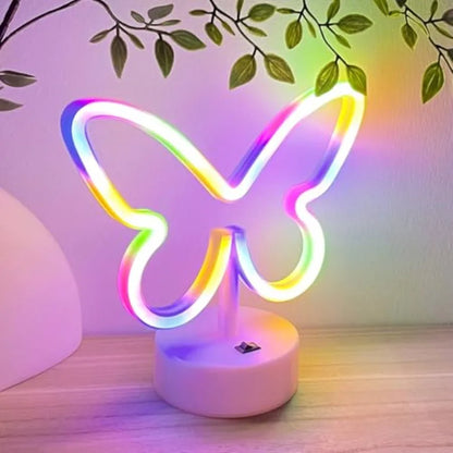 Butterfly Neon Sign Led Lights, Colorful Lamp, USB/Battery