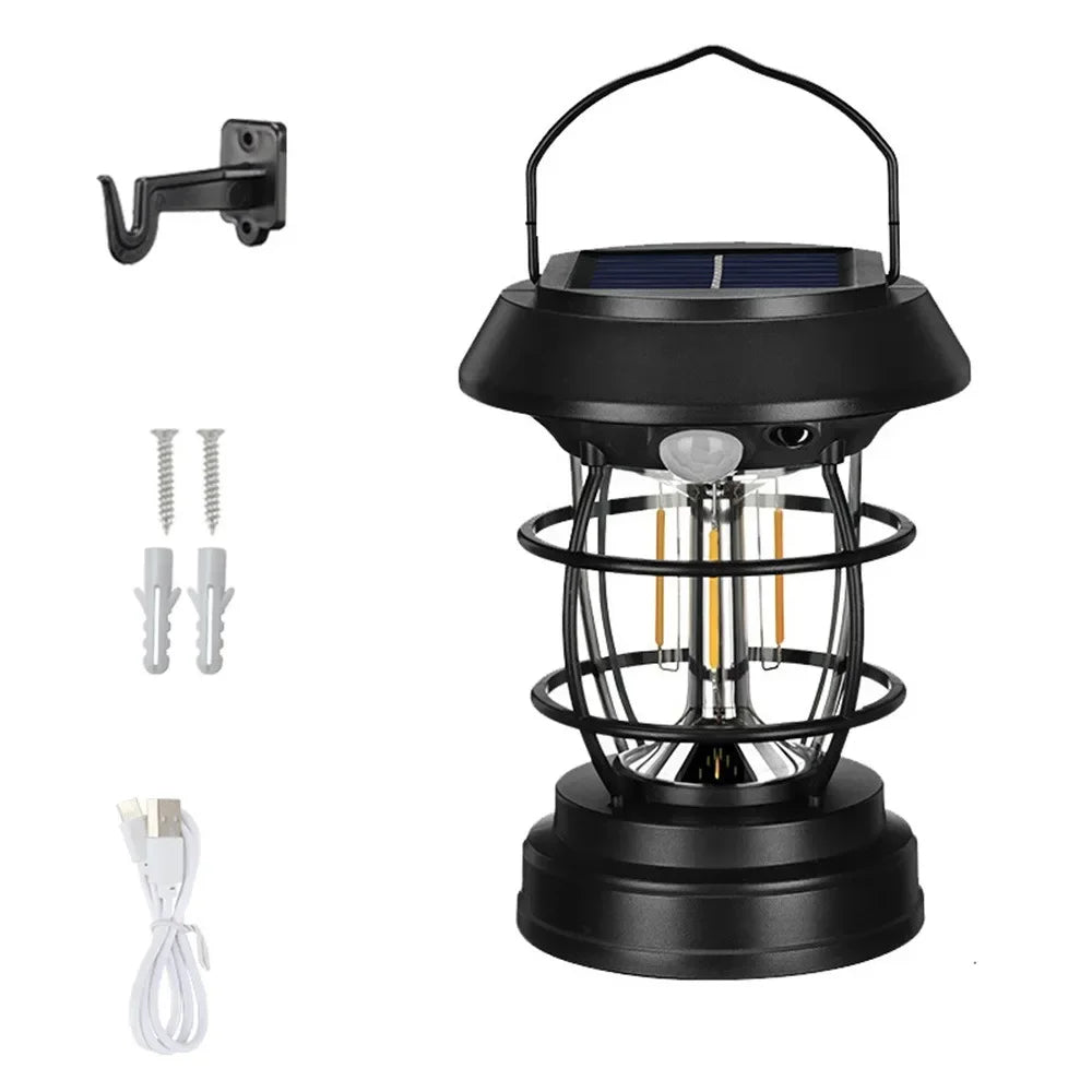 1pc Solar Motion Sensor Lanterns, Outdoor Hanging Lamps, Waterproof Lights