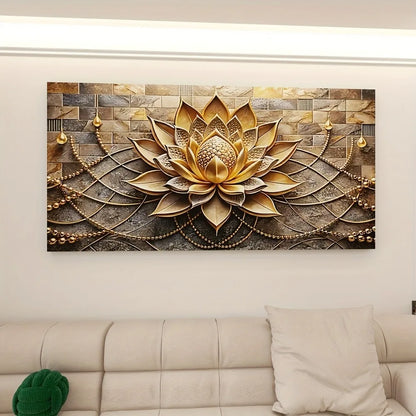 Modern Abstract (black gold) Floral Canvas Art, 1.5" Pine Solid Wood