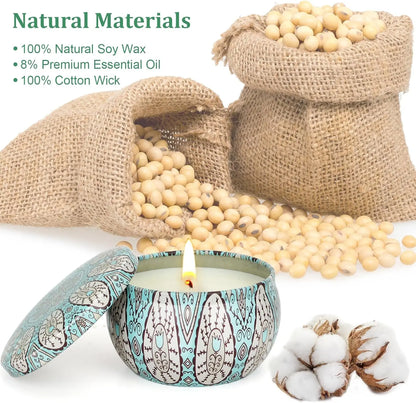 Aromatherapy Soy Wax Candles Set, Up to 90 Hours