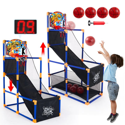 Arcade Basketball Game with 4 Balls, Adjustable Height 44"-55"