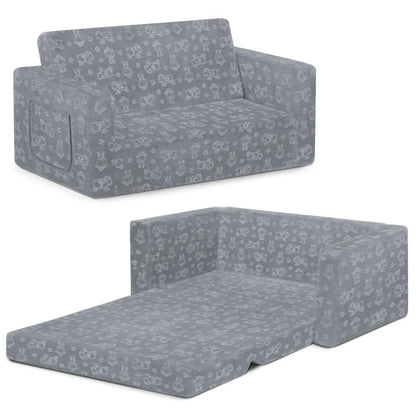 Kids Extra Wide Convertible Sofa to Lounger - 2-in-1 Flip Open Couch, Sleeper