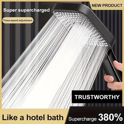 Large High-Quality Water Saving Shower Head, Adjustable 3 Modes