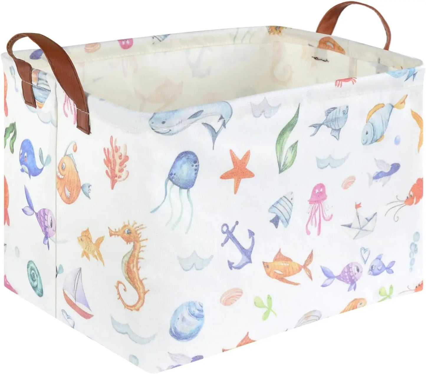 Ocean Animals Waterproof Kids foldable Laundry Basket, Multi-Colors