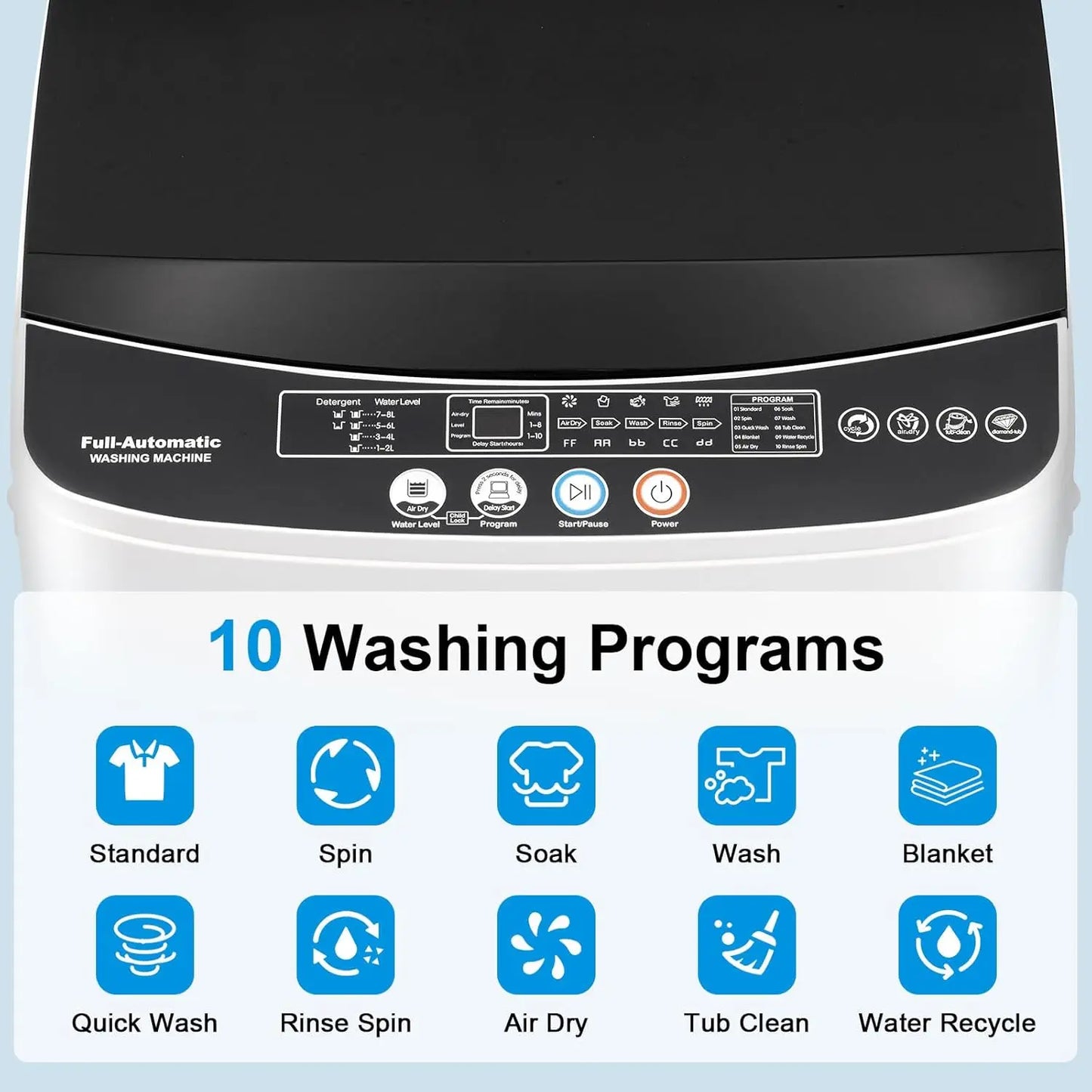 17lb Portable, Fully Automatic Clothes Washer and Spinner