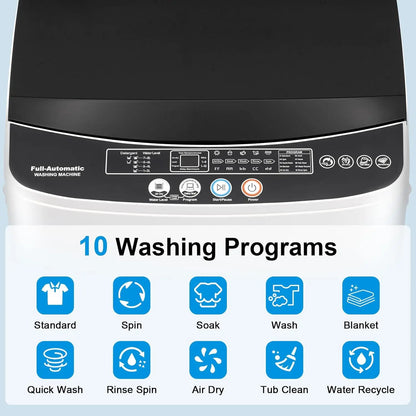 17lb Portable, Fully Automatic Clothes Washer and Spinner