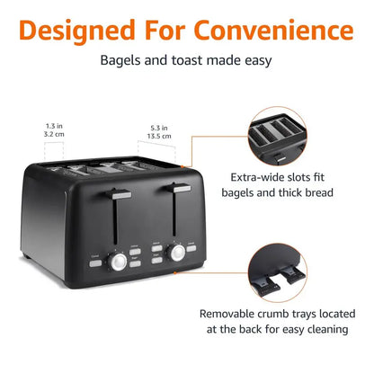 4 Slice Toaster, Extra Wide Slots With 7 Browning Settings,