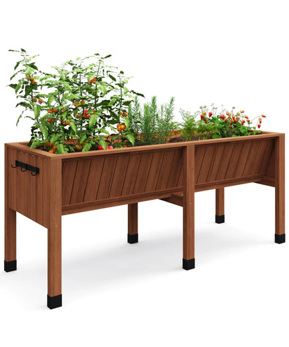 Elevated Cedar Raised Garden Bed w/Legs and Hooks