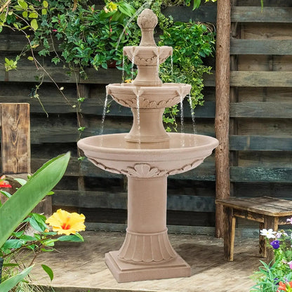 48.4" H Bubbler Floor Waterfall Fountain w/Pineapple Top, Pump,