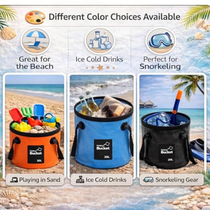 4pk - 5gl Portable Collapsible Buckets with Handles