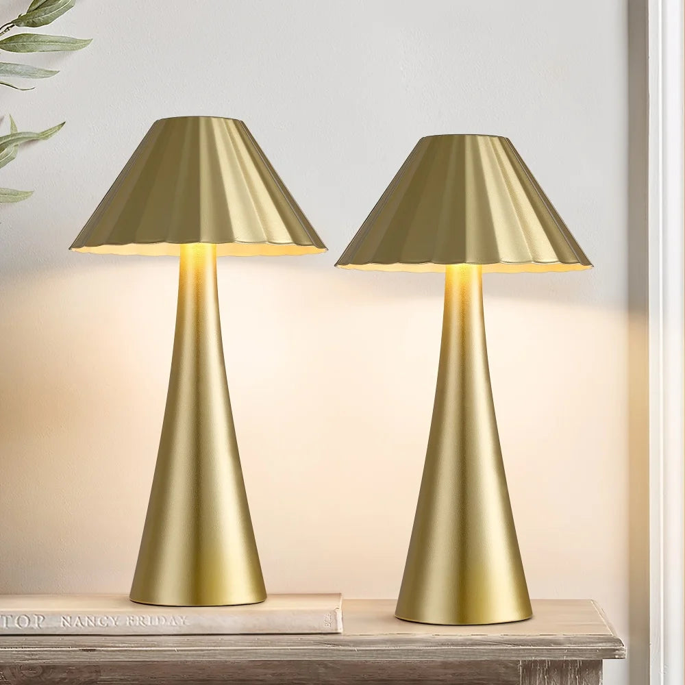 26.5"Modern LED Table Lamp Set 2, Top Touch Control and USB Charging,