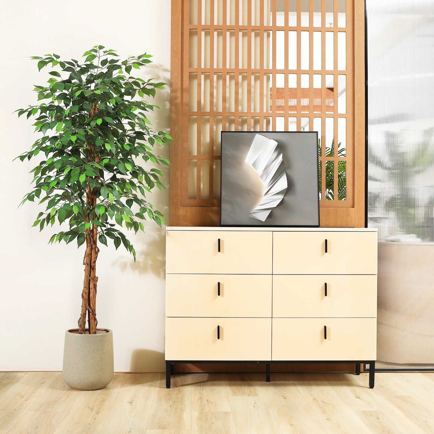 Artificial Silk Ficus Trees with Natural Curved Trunks