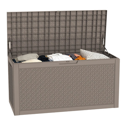 Lockable, Waterproof, 100 Gallon Resin Deck Box,