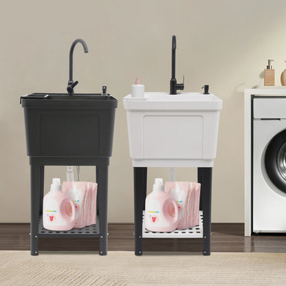 Freestanding Laundry, Utility Sink w/Soap Dispenser