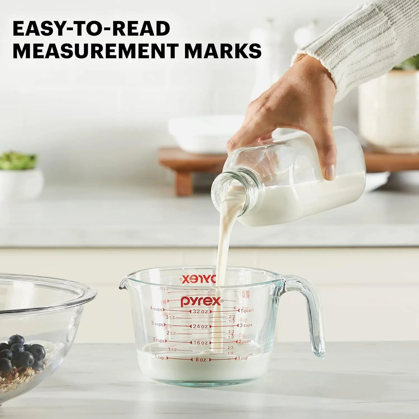 4-Cup Glass Measuring Cup for Baking and Cooking