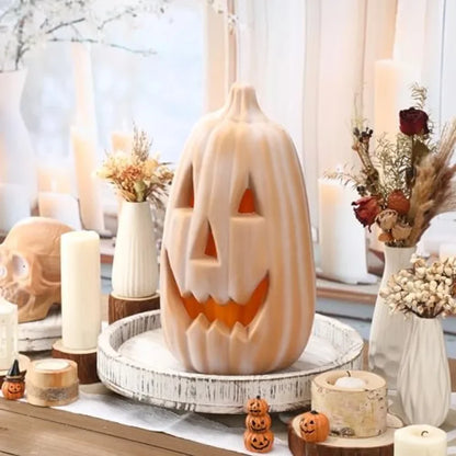 13.4" Large Halloween Faux Pumpkin, Plastic Jack O' Lantern