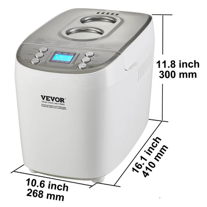 Automatic 2/3lb Bread and Dough Maker, Nonstick Ceramic Pan