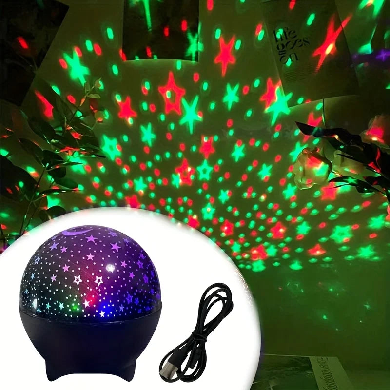 LED Night Light Starry Sky Galaxy Moon Projector Light Auto Color Changing USB