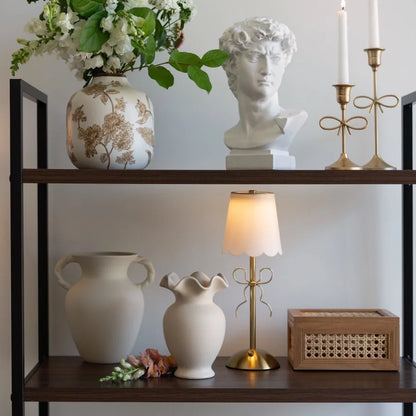 Sterling and Noble Home Ruffle Shaped off-White Ceramic Indoor Tabletop Vase