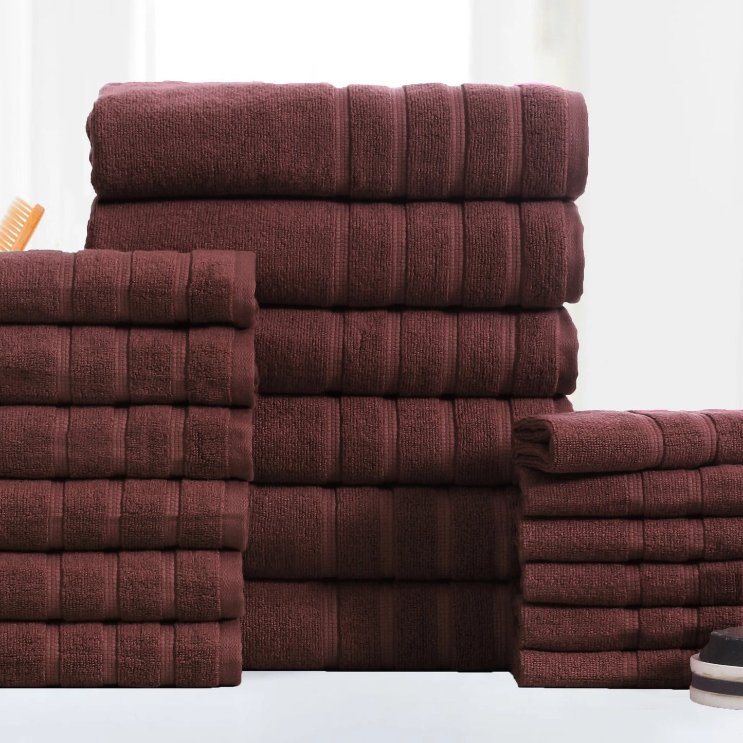 Luxury 18pc Zero Twist Egyptian Cotton Towel Set, Ultra Soft