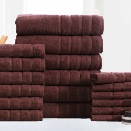 Luxury 18pc Zero Twist Egyptian Cotton Towel Set, Ultra Soft