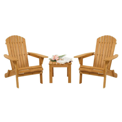 Set (2) Adirondack Outdoor Folding Patio Deck Lounge Chairs