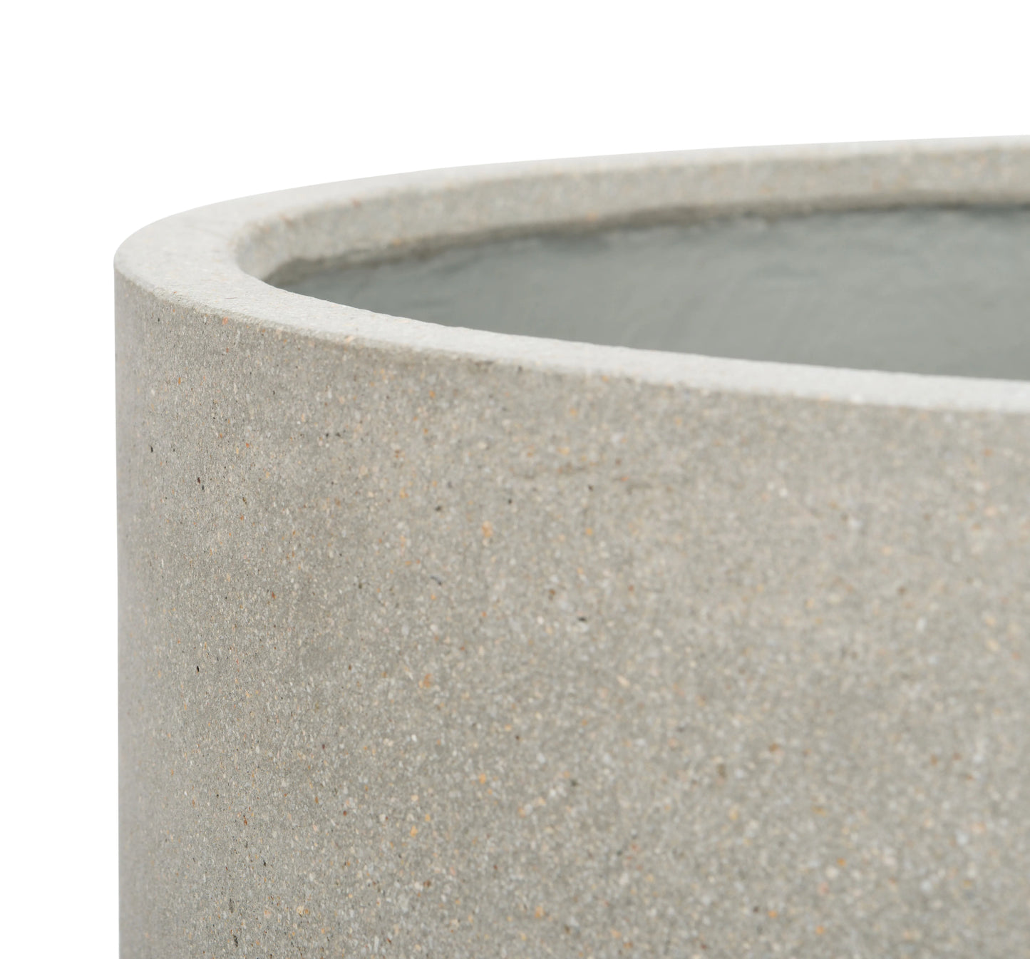 Modern Glam Round Patio Planter w/Stand, Light Grey Finish