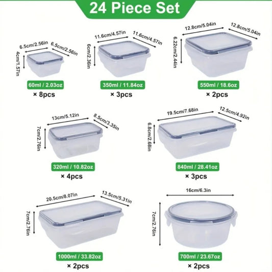 24 Airtight Containers & Lids with Labels for Pantry
