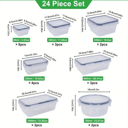 48pc BPA-Free Food Containers - 24 Airtight Lids