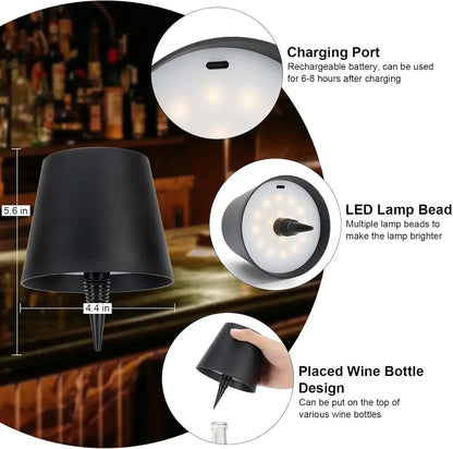 Wireless Touch Mini LED Lamp, Rechargeable Dimmable Warm Light