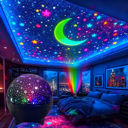 LED Night Light Starry Sky Galaxy Moon Projector Light Auto Color Changing USB