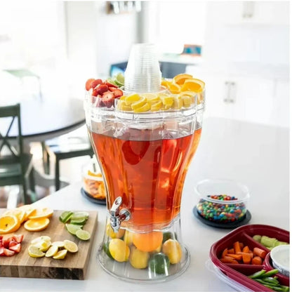 Durable 3.5-Gallon Break-Resistant Beverage Dispenser w/Removable Ice Top