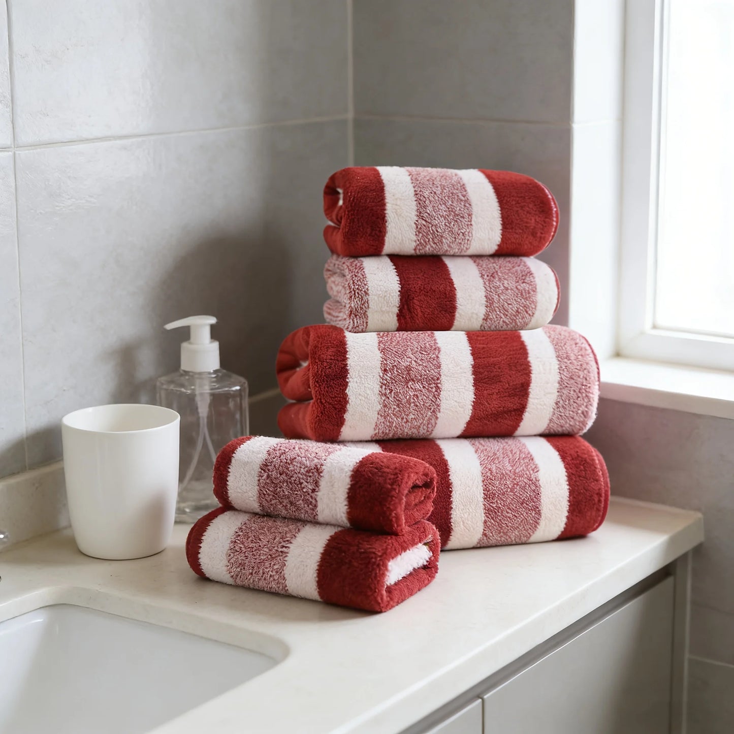 Ultra-Soft Coral Fleece Towel Set, Quick-Dry, Cozy Texture