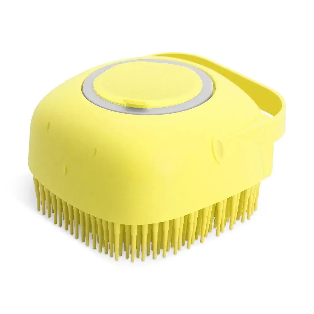 Pet Grooming Scrubber Brus for Bathing Short Hair, Soft Silicone Rubber