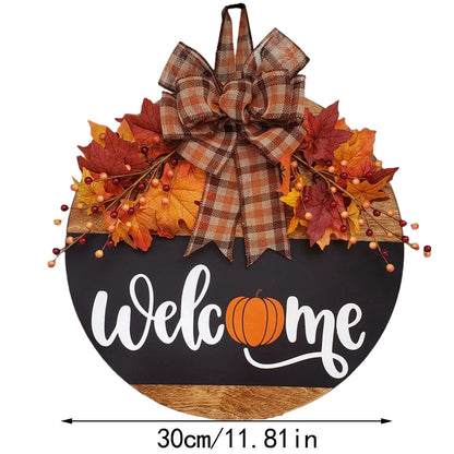 Fall Front Door Decor |   Fall Door Hanger |   Fall Welcome Sign |   Pumpkin Door Hanger